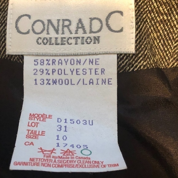 Conrad C Wool Vintage Brown Blazer Jacket - Picture 3 of 3